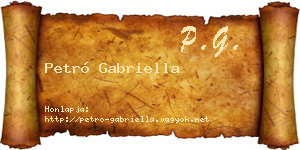 Petró Gabriella névjegykártya